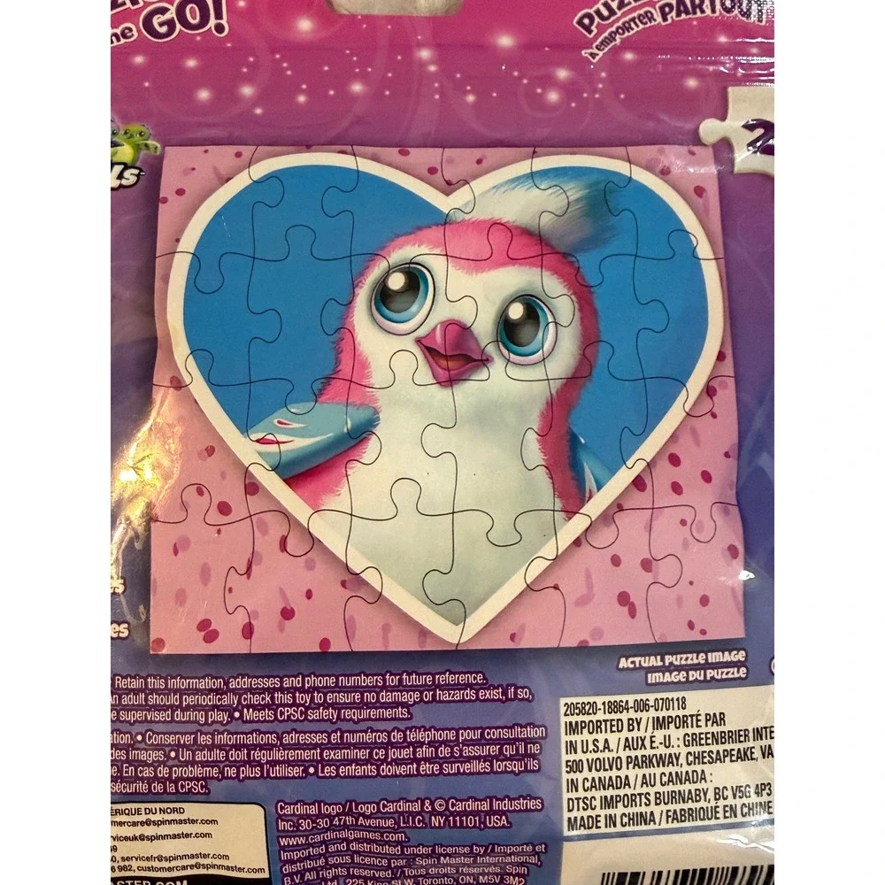 Hatchimals Puzzle on the GO 24 Piece Jigsaw Resealable Bag Pink Blue Spin Master